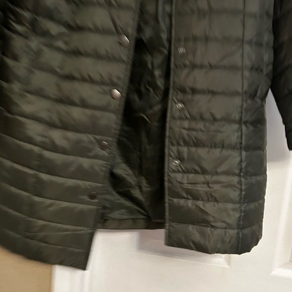 Lands' End women Long olive Quilted light Puffer Coat sz 14 - Picture 4 of 13